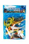 1000713 Okyanus Hayvanları Poşetli 7'li Hayvan Oyun Seti -Sunman